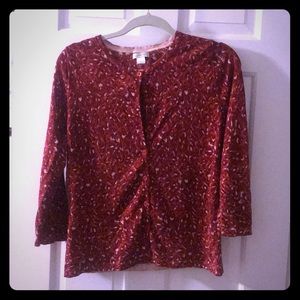 Garnet Hill Eco Merino 3/4 sleeve cardigan